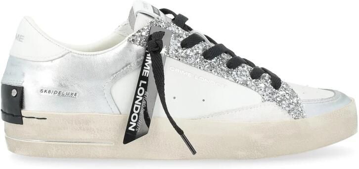Crime London Glitter Sneakers met Contrasterende Hiel Gray Dames