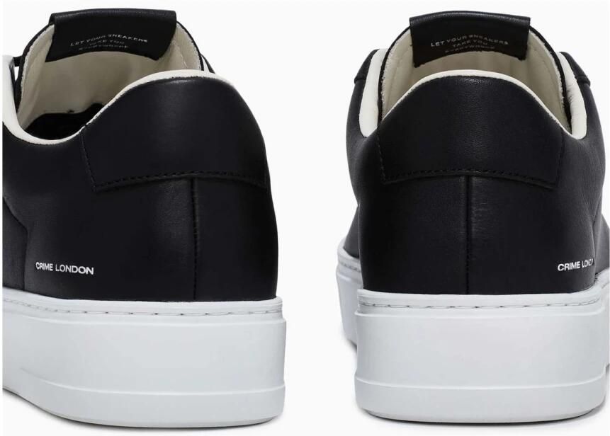 Crime London Zwarte Leren Veterschoenen met Rubberen Zool Black Heren - Foto 2