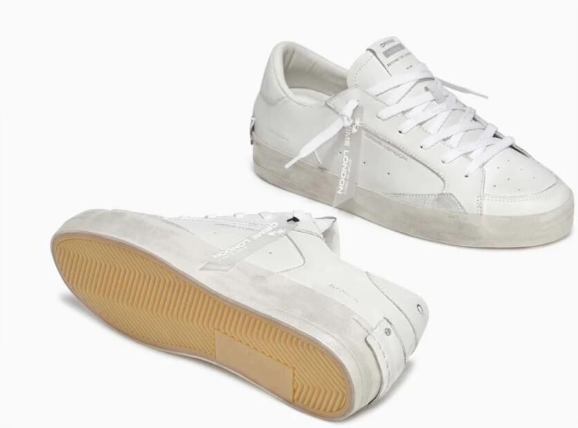 Crime London Witte Leren Sneakers met Bandzool White Heren - Foto 3