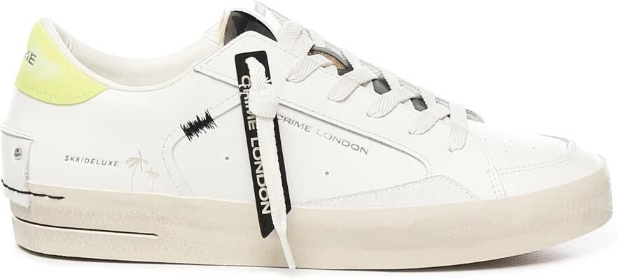 Crime London Witte sneaker met gele hiellus - Foto 2