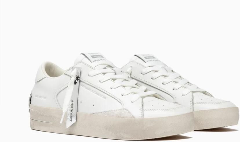 Crime London Witte Leren Sneakers met Bandzool White Dames - Foto 10