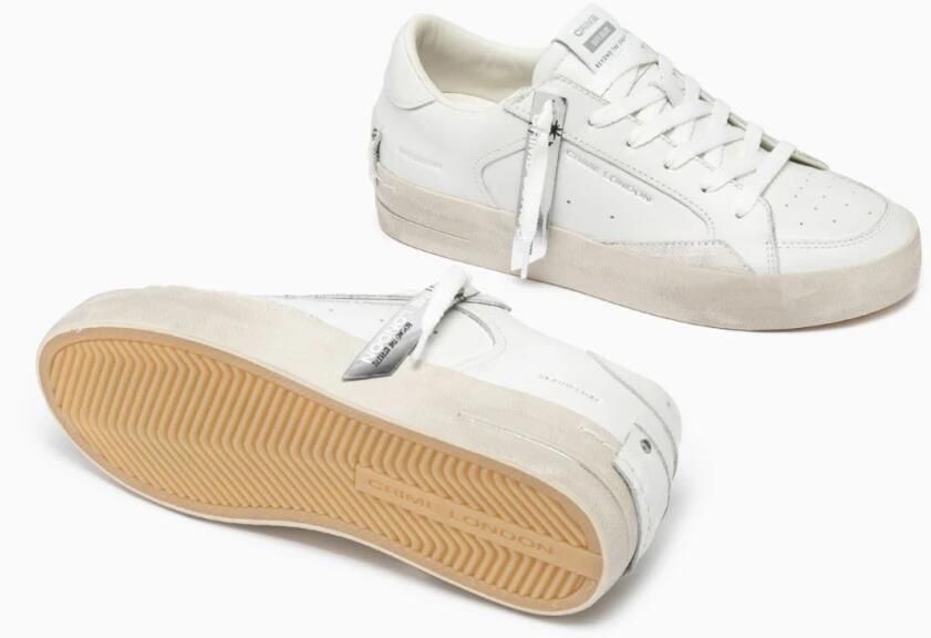Crime London Witte Leren Sneakers met Bandzool White Dames - Foto 8