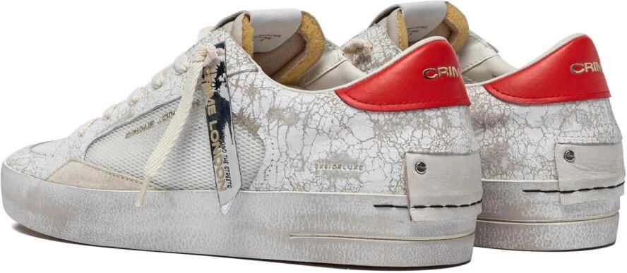 Crime London Sneakers van gebarsten leer met suède details