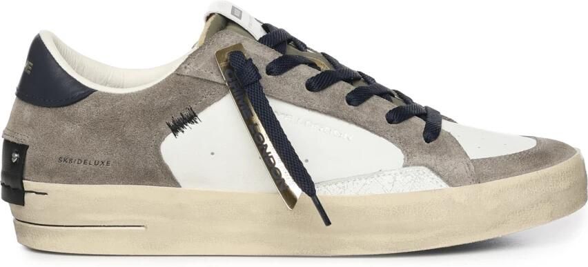 Crime London Vintage Suede Sneakers Stone Grey