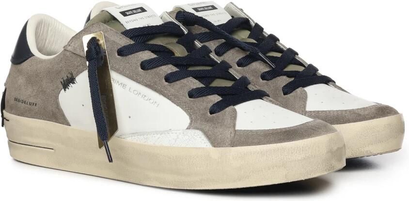 Crime London Vintage Suede Sneakers Stone Grey