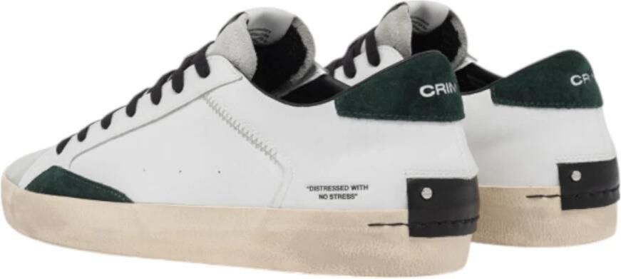 Crime London Witte leren en suède sneakers