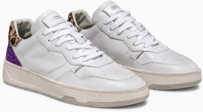 Crime London Witte Sneakers met Animalier Hak
