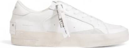 Crime London Lage leren sneakers met uitneembare binnenzool White Dames