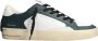 Crime London Logo Leren Sneakers met Rubberen Zool Green Heren - Thumbnail 1