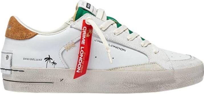 Crime London Deluxe Sneaker Wit Leer Suède