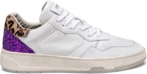 Crime London Dierenprint Leren Sneakers Wit Dames