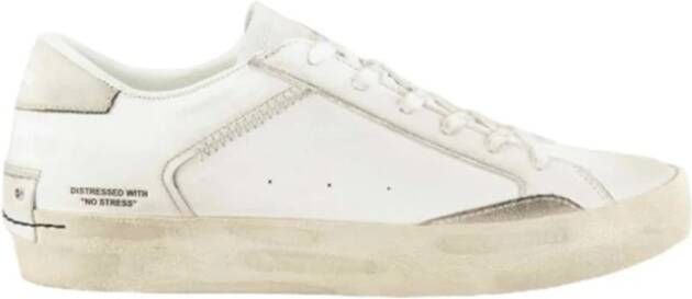 Crime London Distressed leren sneakers White Heren