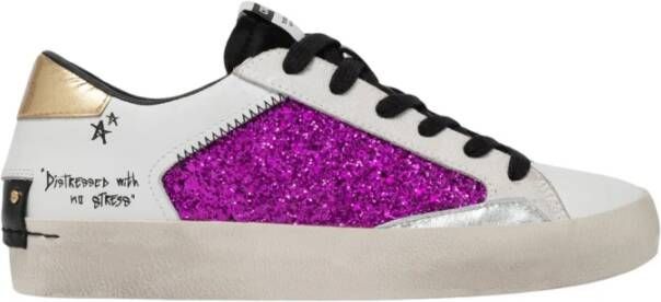 Crime London Vervallen Sneakers Purple Dames