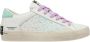 Crime London Distressed witte sneakers met aquamarijn details - Thumbnail 1