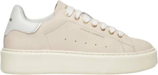 Crime London Elevate Leren Sneakers Lente Zomer Collectie Beige Dames