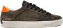 Crime London Gedistresseerde leren sneakers met patch - Thumbnail 1