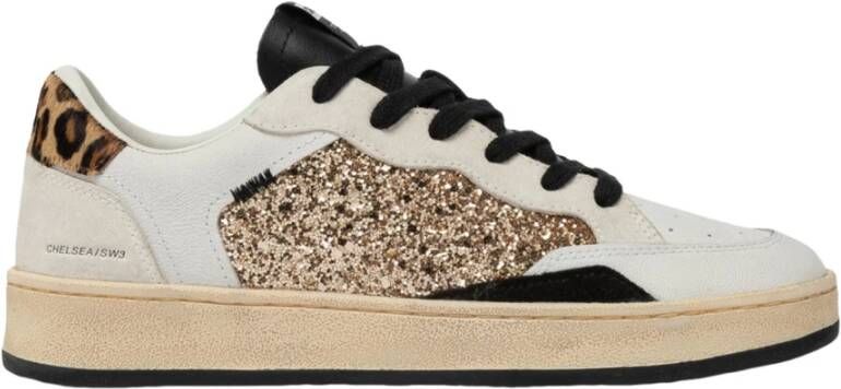 Crime London Gouden Chelsea Sneakers met dierenprintdetails