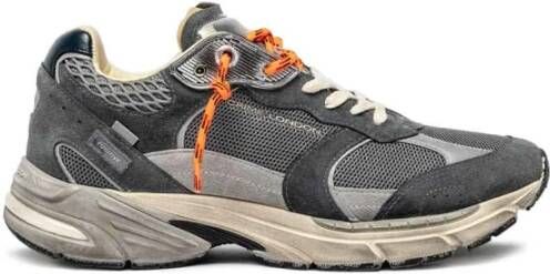 Crime London Grijze Suède en Stoffen Sneakers