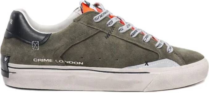 Crime London Groene Distressed Sneakers