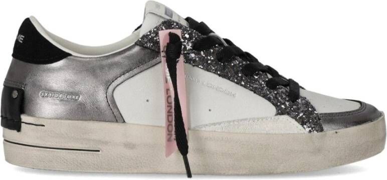 Crime London Gunmetal Sneaker met Pailletinzetten