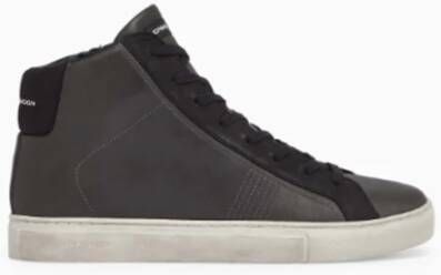 Crime London Hoge Grijze Leren Sneakers