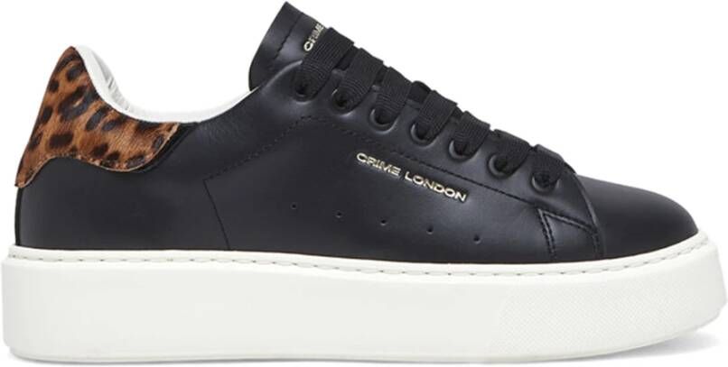 Crime London Italiaanse Animalier Sneakers Zwart Dames