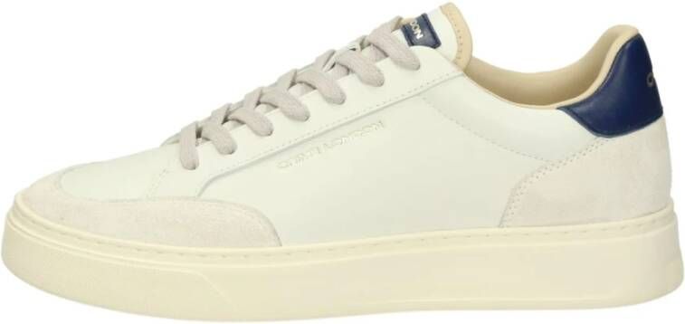 Crime London Blauwe Leren Veterschoenen Rubberen Zool White Heren