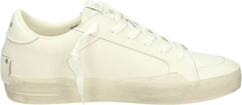 Crime London Witte Leren Sneakers met Bandzool White Heren