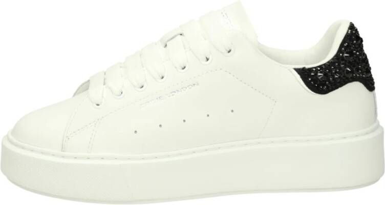 Crime London Witte Sneakers met Glitter Hak White Dames