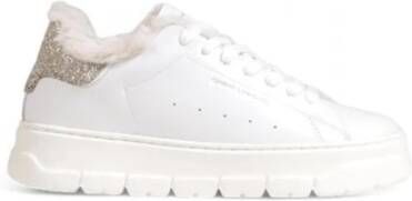 Crime London Leren sneaker met textielaccenten White Dames