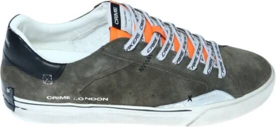 Crime London Olijfgroene Suède Sneaker