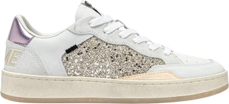 Crime London Pruimleren sneakers met glitterdetails