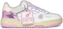 Crime London Roze Leren Sneakers met Rubberen Zool Multicolor Dames