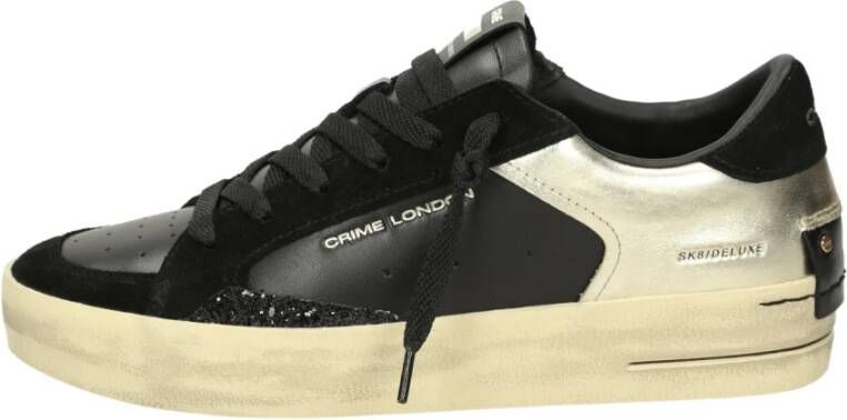 Crime London Zwarte SK8 Deluxe Sneakers Lichtgewicht Comfort