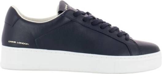 Crime London Blauwe Leren Sneaker met Witte Details Blue Heren