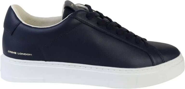 Crime London Blauwe Leren Sneaker met Witte Details Blue Heren