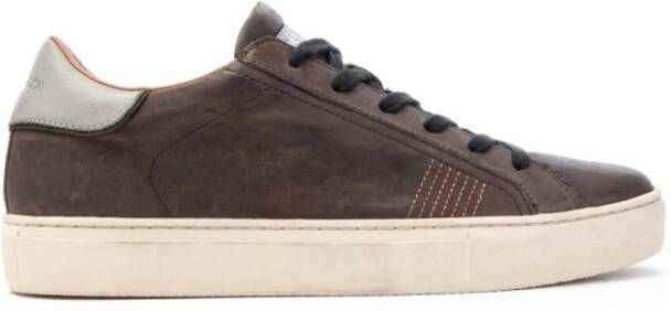 Crime London Essentiële lage top sneakers in donkerbruin zalm Brown Heren