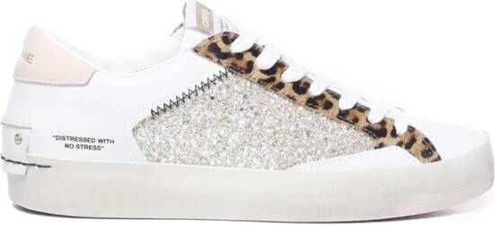 Crime London Distressed Leopard Shine Sneaker Multicolor Dames