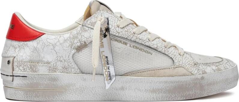 Crime London Sneakers van gebarsten leer met suède details