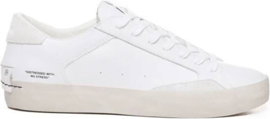 Crime London Witte Leren Sneakers met Off White Suède Details White Heren