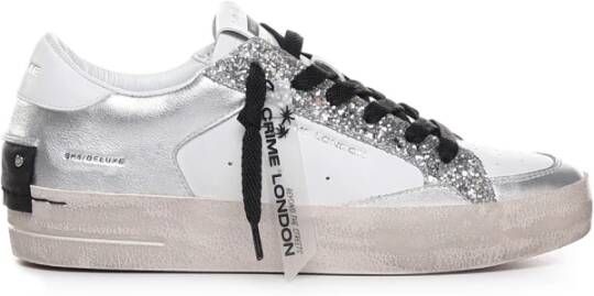 Crime London Glitter Sneakers met Contrasterende Hiel Gray Dames