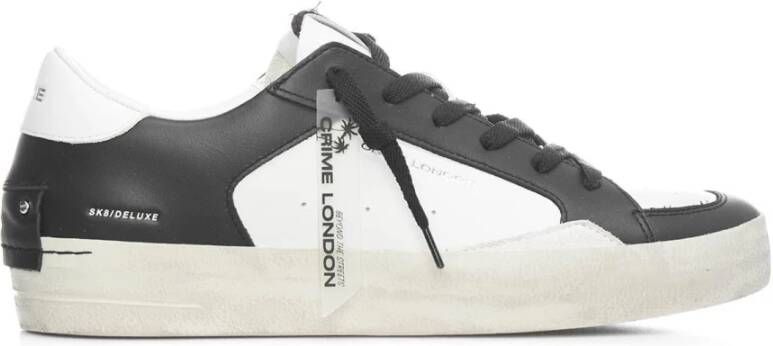 Crime London Zwarte Leren Sneakers Met Rubberen Zool Sportief Ontwerp - Foto 5