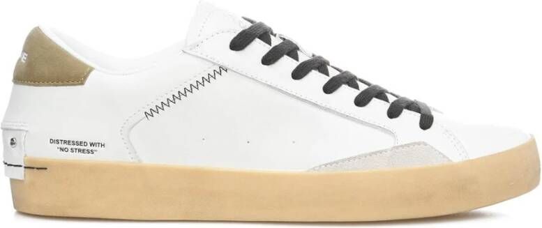 Crime London Heren Sneakers van Distressed Leer Wit Heren