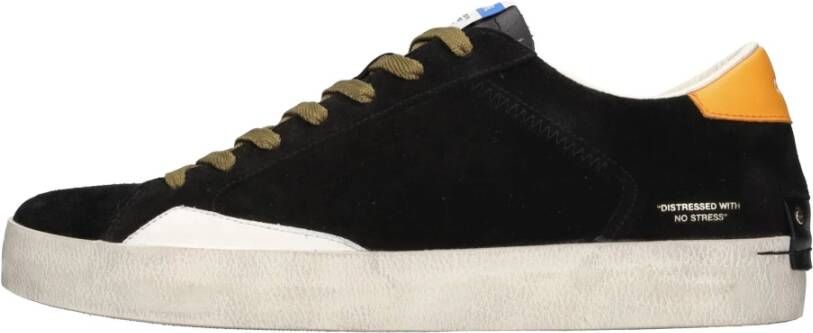 Crime London Zwarte Distressed Sneakers voor Heren Zwart Heren