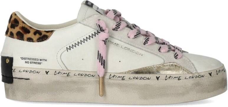Crime London Versleten Platform Sneaker met Dierenprint