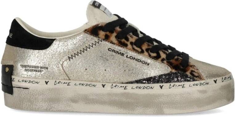 Crime London Versleten Platform Sneaker met Dierenprint