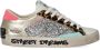 Crime London Versleten Wildlife Sneaker Platina Pailletten - Thumbnail 1