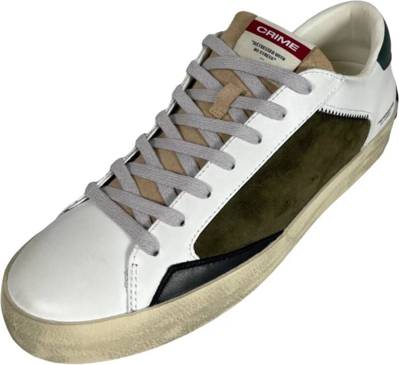 Crime London Distressed Sneaker Wit Bruin