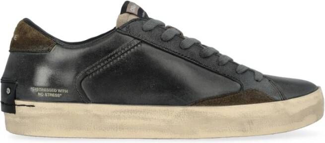 Crime London Vintage Distressed High-Top Sneakers