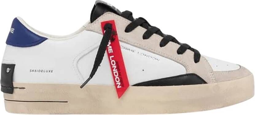 Crime London Vintage Leren Sneakers met Rode Rubberen Tag